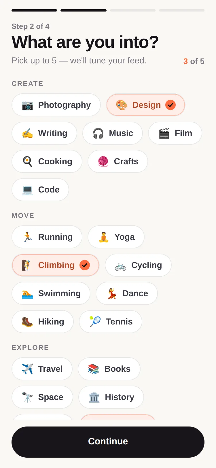 Preview of Choice Chips — Animated Multi-Select Chips & Interest Picker for React Native & Expo